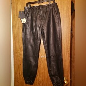 Rag & Bone faux leather jogger.
